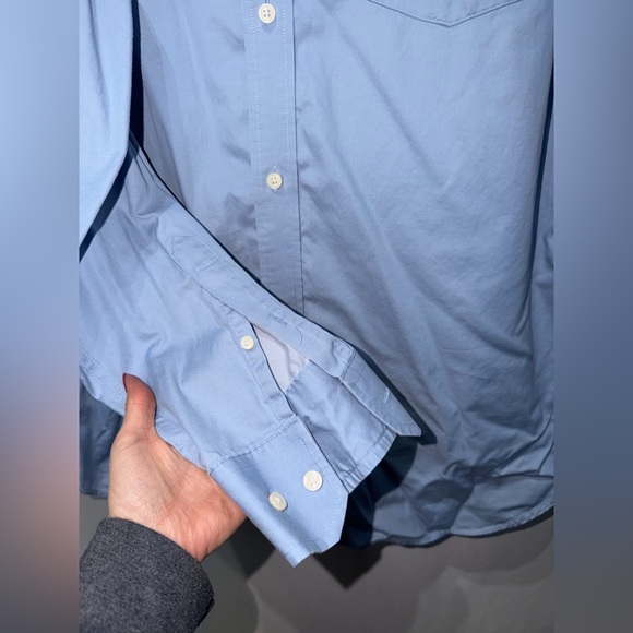 2/$15 Men's Light Blue Dress casual button up long sleeve shirt - Picture 3 of 5